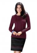 Zopfmuster-Pullover bordeaux Gr. 44/46